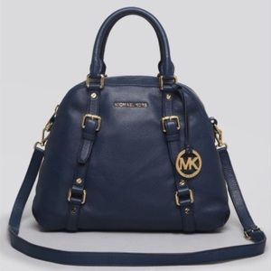 Michael Kors Navy Bedford Bowling Satchel